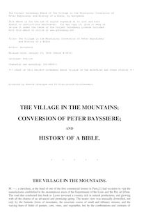 The Village in the Mountains; Conversion of Peter Bayssiere; and History of a Bible