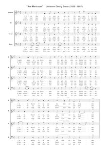 Partition complète, Ave Maria zart, E♭ major, Braun, Johann Georg Franz