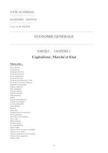 ECONOMIE GENERALE Capitalisme, Marché et Etat