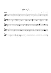 Partition complète et parties (corde clefs), Pavan à 5 No.4