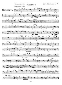 Partition basson 1,2, violoncelle Concerto, Op.14, Concerto in Forme d un Concertino pour Violoncelle avec Accompagnement de l Orchestre ou du Pianoforte, Op.14