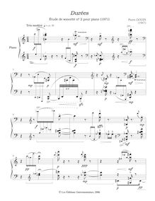 Partition Durées (Étude de sonorité No.2), 3 Étude de sonorité pour piano