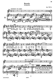 Partition Volume 3 - No.2-5 (Filter), 6 chansons, 6 Gesänge, Brahms, Johannes