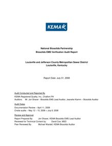 Audit report - Louisville MSD Biosolids EMS Verif Audit (final 07-31 -08)