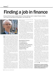 Finding a job in finance