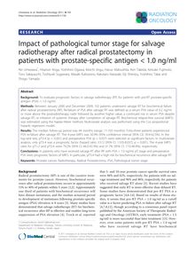 Impact of pathological tumor stage for salvage radiotherapy after radical prostatectomy in patients with prostate-specific antigen 