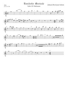 Partition ténor viole de gambe 1, octave aigu clef, Banchetto Musicale