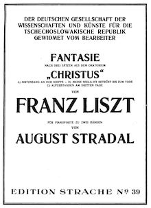 Partition complète, Fantasy on Three mouvements from Liszt s  Christus 
