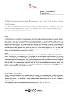 Outils ethnographiques de Patagonie : emmanchement et traces d utilisation - article ; n°1 ; vol.15, pg 297-307