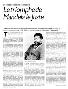 "Le triomphe de Mandela le Juste", article publié dans "le Nouvel Observateur" du 8 février 1990
