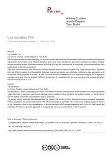 Les modèles TVA - article ; n°1 ; vol.57, pg 25-53