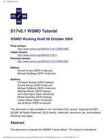 D17 - WSMO Tutorial