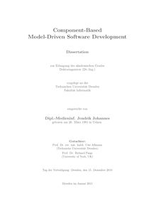 Component-based model-driven software development [Elektronische Ressource] / eingereicht von Jendrik Johannes