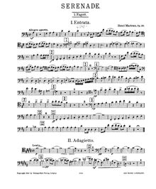 Partition basson 1, Serenade (Nonet) pour vents, Op.20, Marteau, Henri