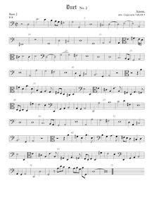 Partition Bass2 viole de gambe, clef en basse et en alto, duos pour violes de gambe
