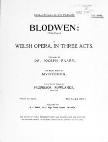 Partition complète, Blodwen, White-Flower, Parry, Joseph