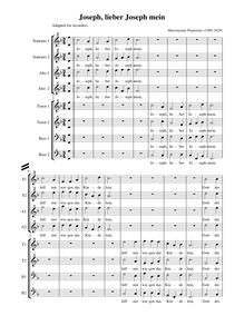 Partition complète (alto notation, SSAT + ATBB  enregistrements), Joseph, lieber Joseph mein