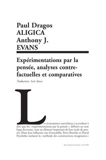 Expérimentations par la pensée, analyses contrefactuelles et comparatives - article ; n°4 ; vol.22, pg 45-71