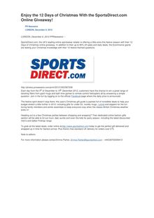 Enjoy the 12 Days of Christmas With the SportsDirect.com Online Giveaway!