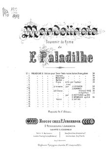 Partition complète, Fantasie brillante sur  Mandolinata  de E. Paladilhe