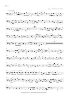 Partition violoncelles/Basses, violon Concerto en D major, D, Pfeiffer, Johann