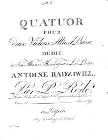Partition parties complètes, corde quatuor, Op. 14, Rode, Pierre par Pierre Rode