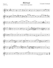 Partition ténor viole de gambe 2, octave aigu clef, madrigaux pour 5 voix par  Cornelio Verdonch