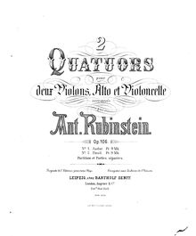 Partition No.10 en F minor, corde quatuor No.9-10, Rubinstein, Anton par Anton Rubinstein