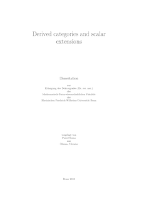Derived categories and scalar extensions [Elektronische Ressource] / vorgelegt von Pawel Sosna
