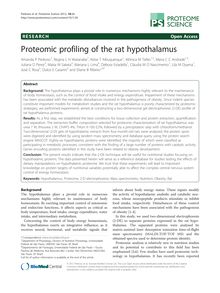 Proteomic profiling of the rat hypothalamus