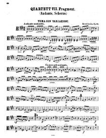 Partition viole de gambe, 4 pièces pour corde quatuor, Op.81, Mendelssohn, Felix