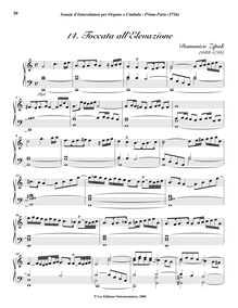 Partition , Toccata all’Elevazione en do maggiore, Sonate d Involatura per organo e cimbalo