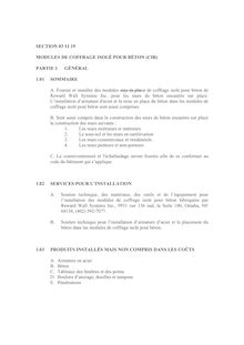 SECTION 03 11 19 MODULES DE COFFRAGE ISOLÉ POUR BÉTON (CIB) PARTIE ...