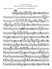 Partition timbales, Piano Concerto No.4, G major, Beethoven, Ludwig van
