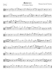 Partition ténor viole de gambe 1, alto clef, Ne timeas Maria, In Annuntiatione Beatæ Mariæ