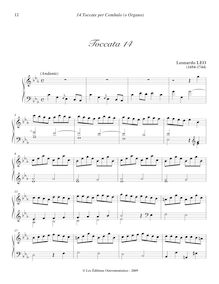 Partition Toccata 14 (C minor), 14 Toccate, D major, Leo, Leonardo