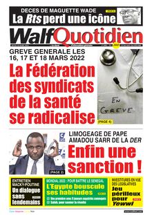 Walf Quotidien n°8988 - du jeudi 10 mars 2022