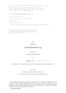 Über allgemeine Landesbewaffnung - insbesondere in Beziehung auf Württemberg