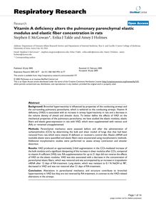 Vitamin A deficiency alters the pulmonary parenchymal elastic modulus and elastic fiber concentration in rats