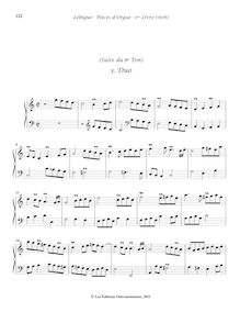 Partition , Duo, Livre d orgue No.1, Premier Livre d Orgue, Lebègue, Nicolas par Nicolas Lebègue