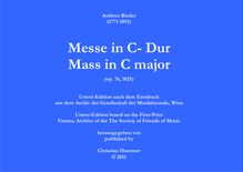 Partition complète (A3 format), Messe en C-Dur, Rieder, Ambros