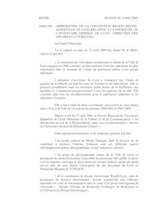 Approbation de la convention Région Rhône-Alpes/Ville de Lyon ...