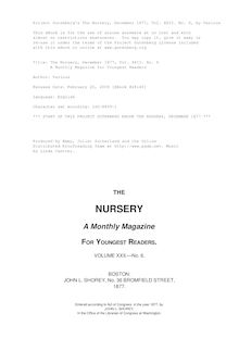 The Nursery, December 1877, Vol. XXII. No. 6 - A Monthly Magazine for Youngest Readers