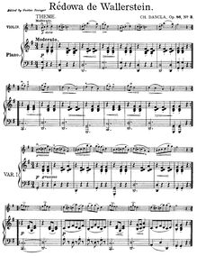Partition , Redowa de Wallenstein, Le mélodiste, 12 Easy Fantasies for Violin and Piano