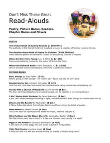 Dont Miss These Great Read-alouds