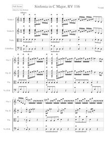 Partition complète, Sinfonia en C major, C major, Vivaldi, Antonio par Antonio Vivaldi