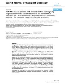 FDG-PET scan in patients with clinically and/or radiologically suspicious colorectal cancer recurrence but normal CEA