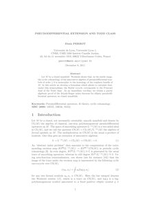 PSEUDODIFFERENTIAL EXTENSION AND TODD CLASS