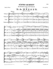 Partition complète, corde quatuor No.5, Divertimento, F major, Mozart, Wolfgang Amadeus par Wolfgang Amadeus Mozart