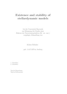 Existence and stability of stellardynamic models [Elektronische Ressource] / von Achim Schulze